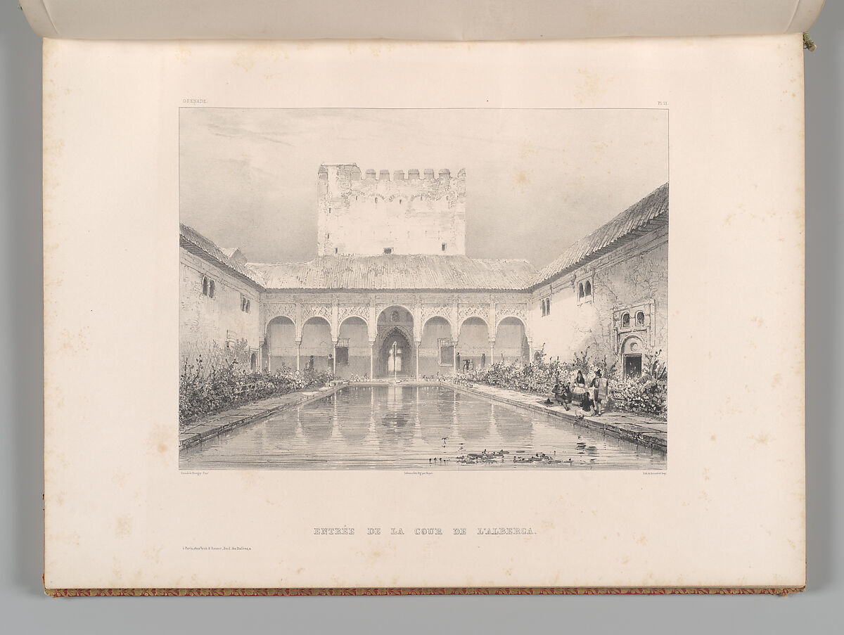 Mosquée de Cordoue and La Giralda et l'Alcazar de Séville, Joseph-Philibert Girault de Prangey (French, 1804–1892), Color lithographs