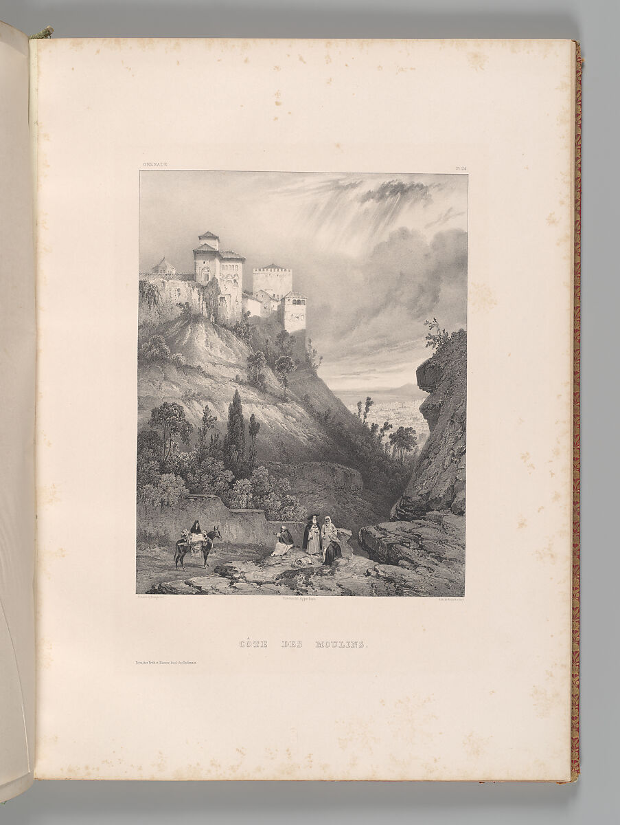 Mosquée de Cordoue and La Giralda et l'Alcazar de Séville, Joseph-Philibert Girault de Prangey (French, 1804–1892), Color lithographs