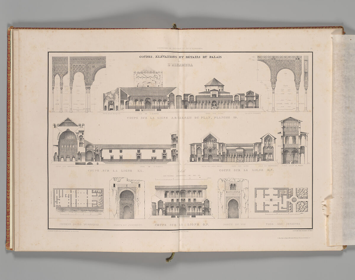 Mosquée de Cordoue and La Giralda et l'Alcazar de Séville, Joseph-Philibert Girault de Prangey (French, 1804–1892), Color lithographs