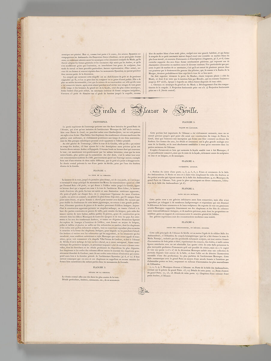 Mosquée de Cordoue and La Giralda et l'Alcazar de Séville, Joseph-Philibert Girault de Prangey (French, 1804–1892), Color lithographs