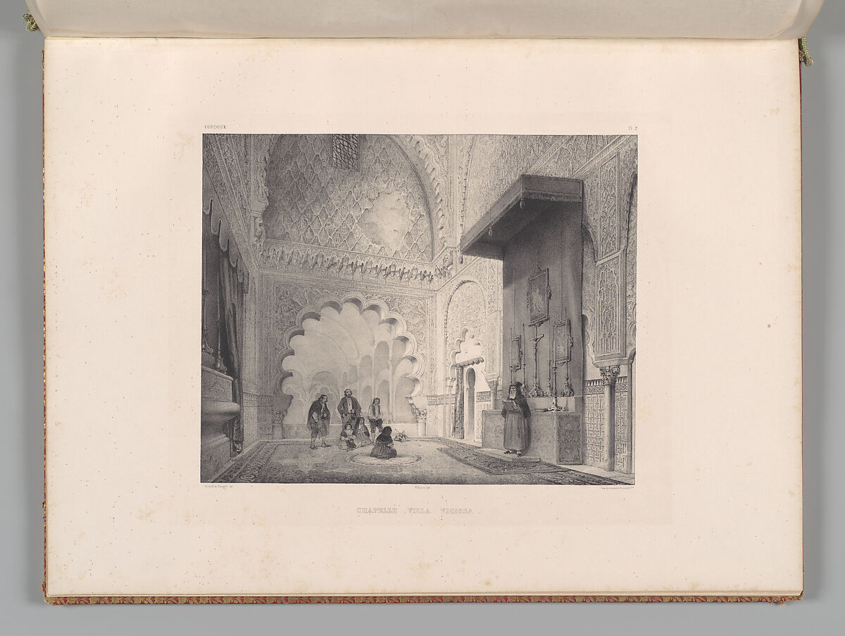 Mosquée de Cordoue and La Giralda et l'Alcazar de Séville, Joseph-Philibert Girault de Prangey (French, 1804–1892), Color lithographs