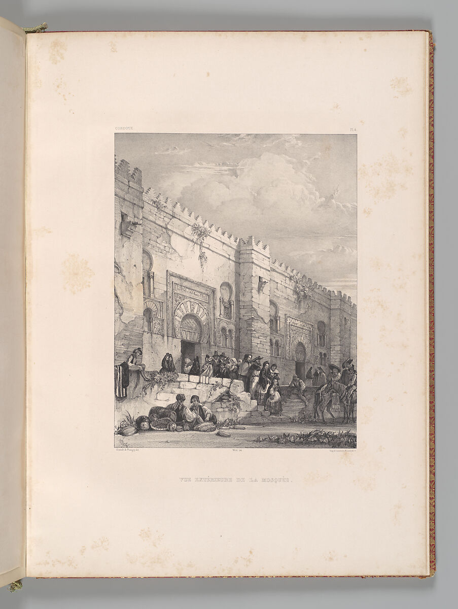 Mosquée de Cordoue and La Giralda et l'Alcazar de Séville, Joseph-Philibert Girault de Prangey (French, 1804–1892), Color lithographs