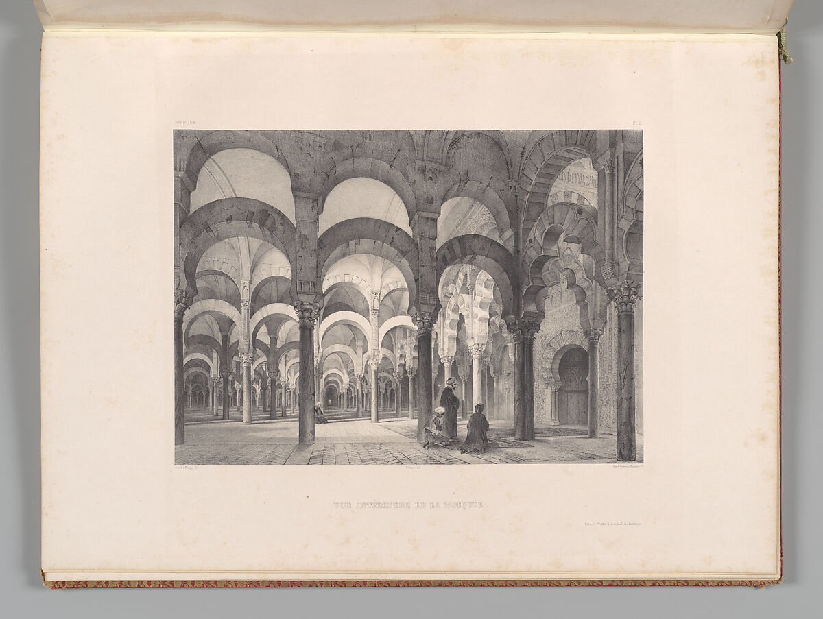 Mosquée de Cordoue and La Giralda et l'Alcazar de Séville, Joseph-Philibert Girault de Prangey (French, 1804–1892), Color lithographs