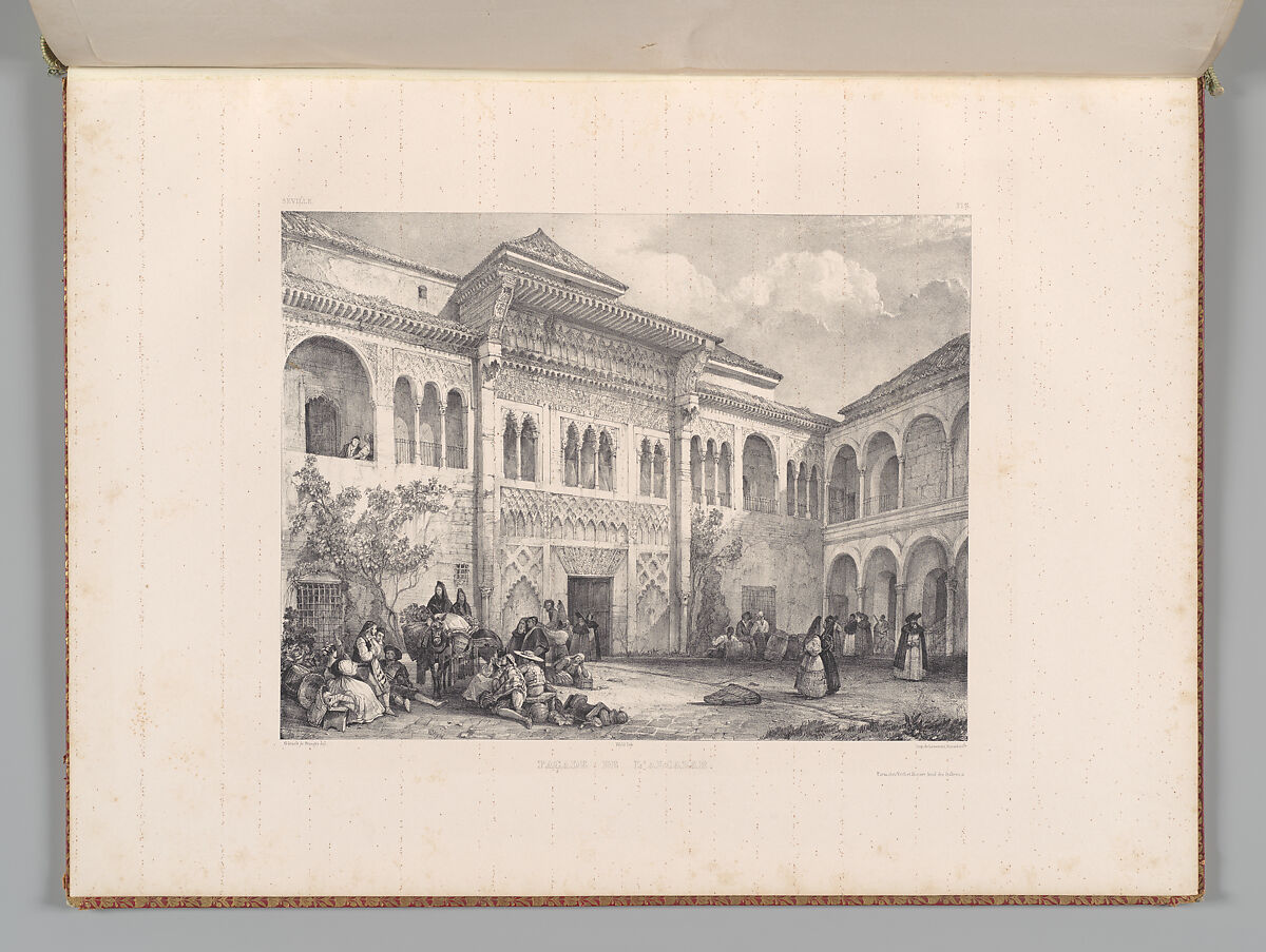 Mosquée de Cordoue and La Giralda et l'Alcazar de Séville, Joseph-Philibert Girault de Prangey (French, 1804–1892), Color lithographs