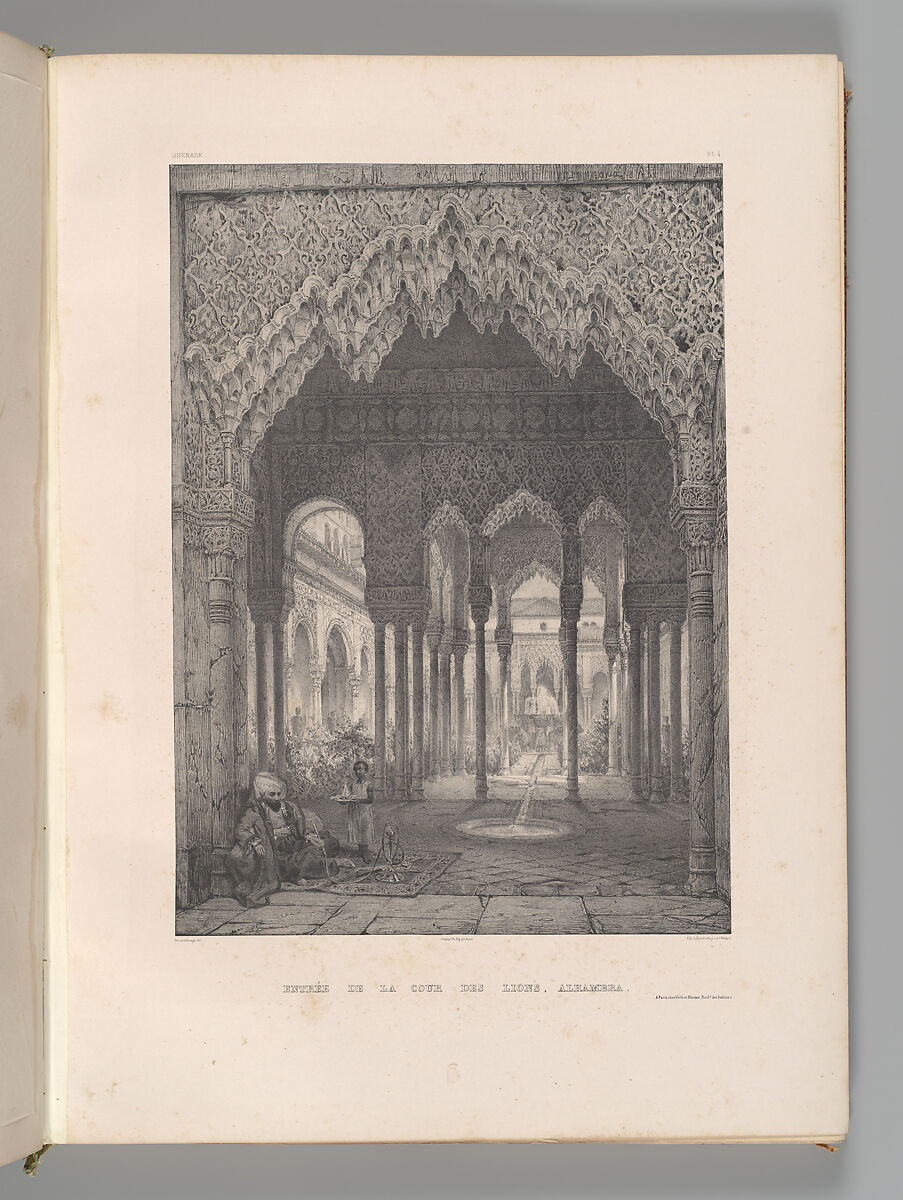 Mosquée de Cordoue and La Giralda et l'Alcazar de Séville, Joseph-Philibert Girault de Prangey (French, 1804–1892), Color lithographs