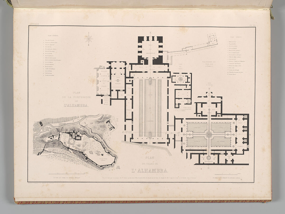 Mosquée de Cordoue and La Giralda et l'Alcazar de Séville, Joseph-Philibert Girault de Prangey (French, 1804–1892), Color lithographs