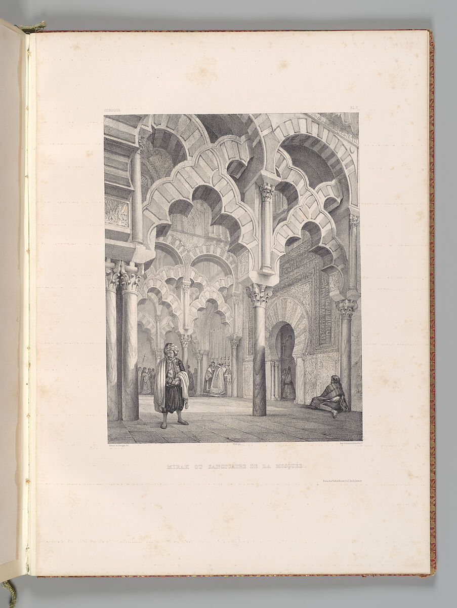 Mosquée de Cordoue and La Giralda et l'Alcazar de Séville, Joseph-Philibert Girault de Prangey (French, 1804–1892), Color lithographs