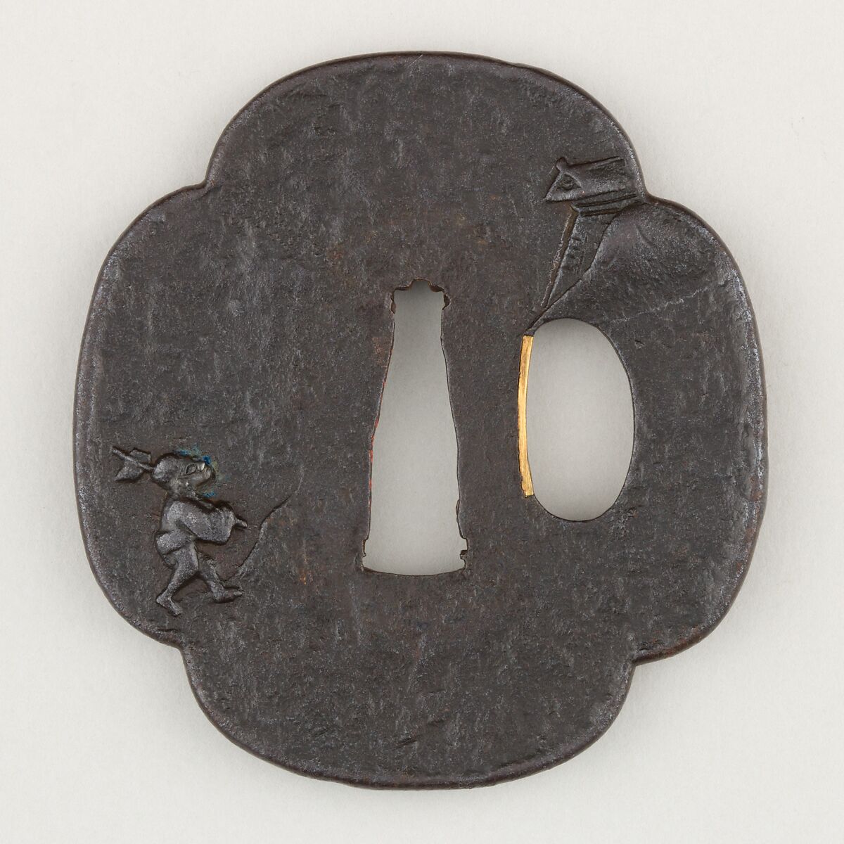 Sword Guard (Tsuba), Iron, copper, Japanese