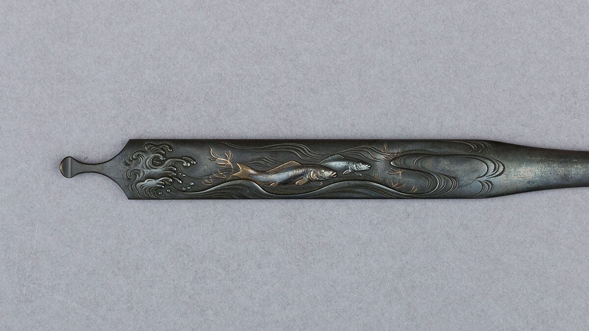 Hair Dressing Tool (Kogai), Copper-silver alloy (shibuichi), gold, silver, Japanese