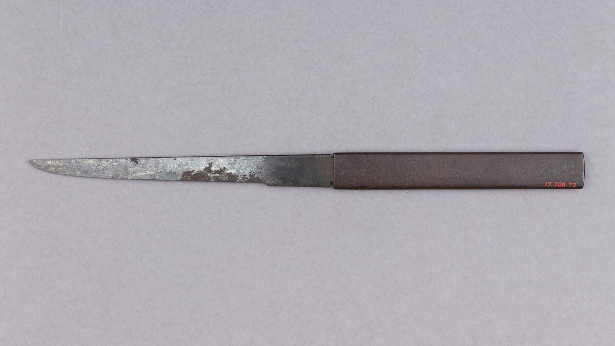 Knife Handle (Kozuka) with Blade, Copper, gold, copper-gold alloy (shakudō), steel, Japanese