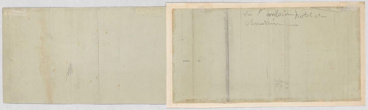 Design for a Frieze with Putti Supporting a Garland, with the inital "N" inside a Wreath (related to the Arc du Carrousel), Anonymous, French, 19th century, Pen and black ink over graphite