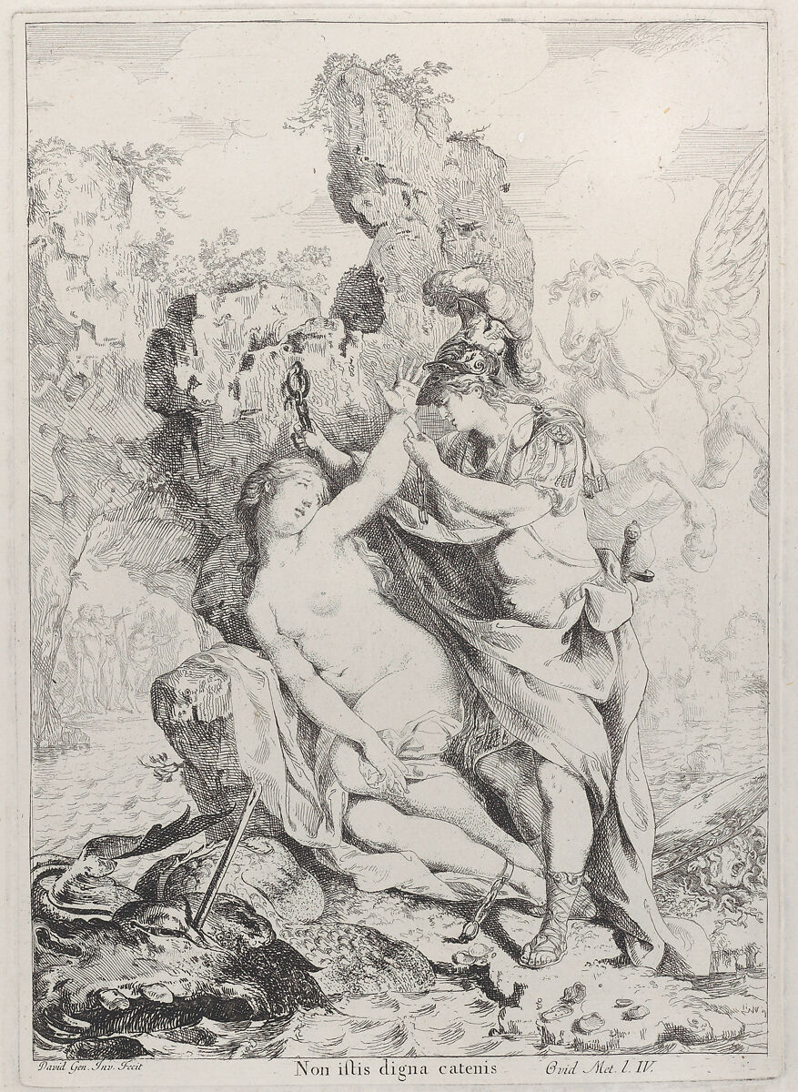 Perseus Saving Andromeda, Giovanni David (Italian, Cabella Ligure 1749–1790 Genoa), Etching