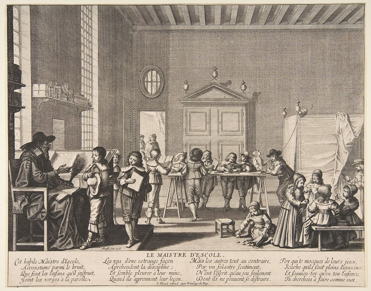 The School Master, Abraham Bosse (French, Tours 1602/04–1676 Paris), Etching 