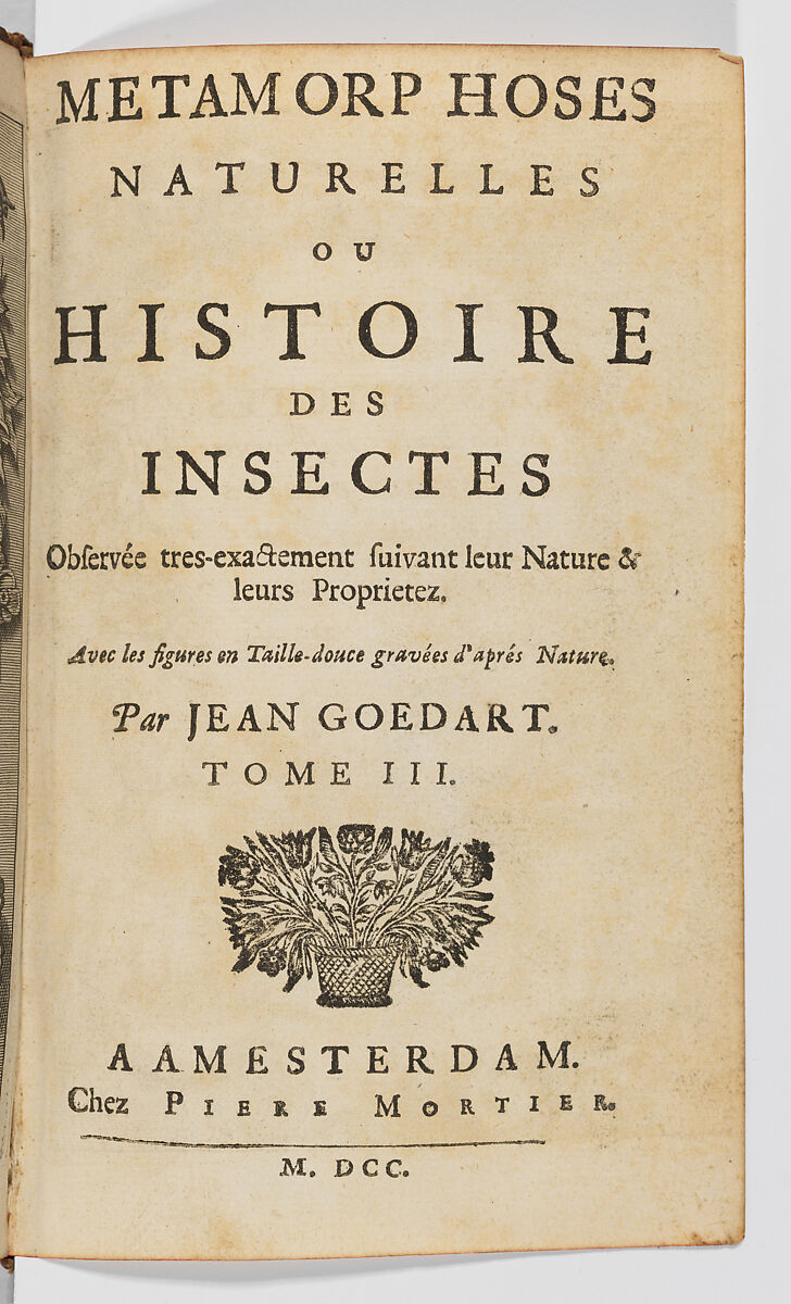 Métamorphoses naturelles ou histoire des Insectes, 3 volumes, Johannes Goedaert (Dutch, Middelburg 1617–1668 Middelburg), Hand-colored etching and engraving 