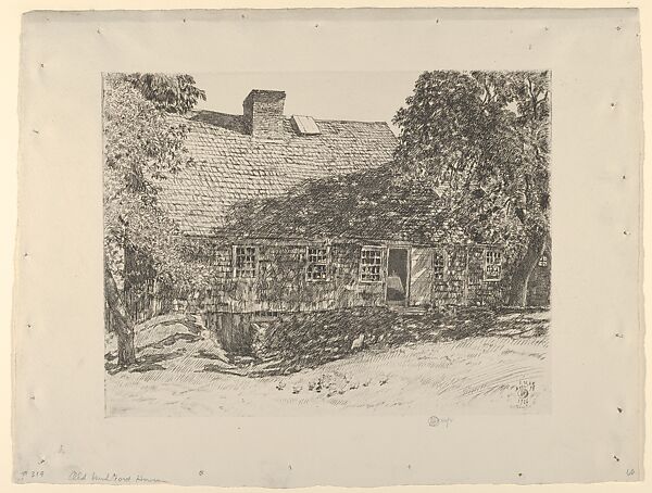 The Old Mulford House (Easthampton), Childe Hassam (American, Dorchester, Massachusetts 1859–1935 East Hampton, New York), Etching 