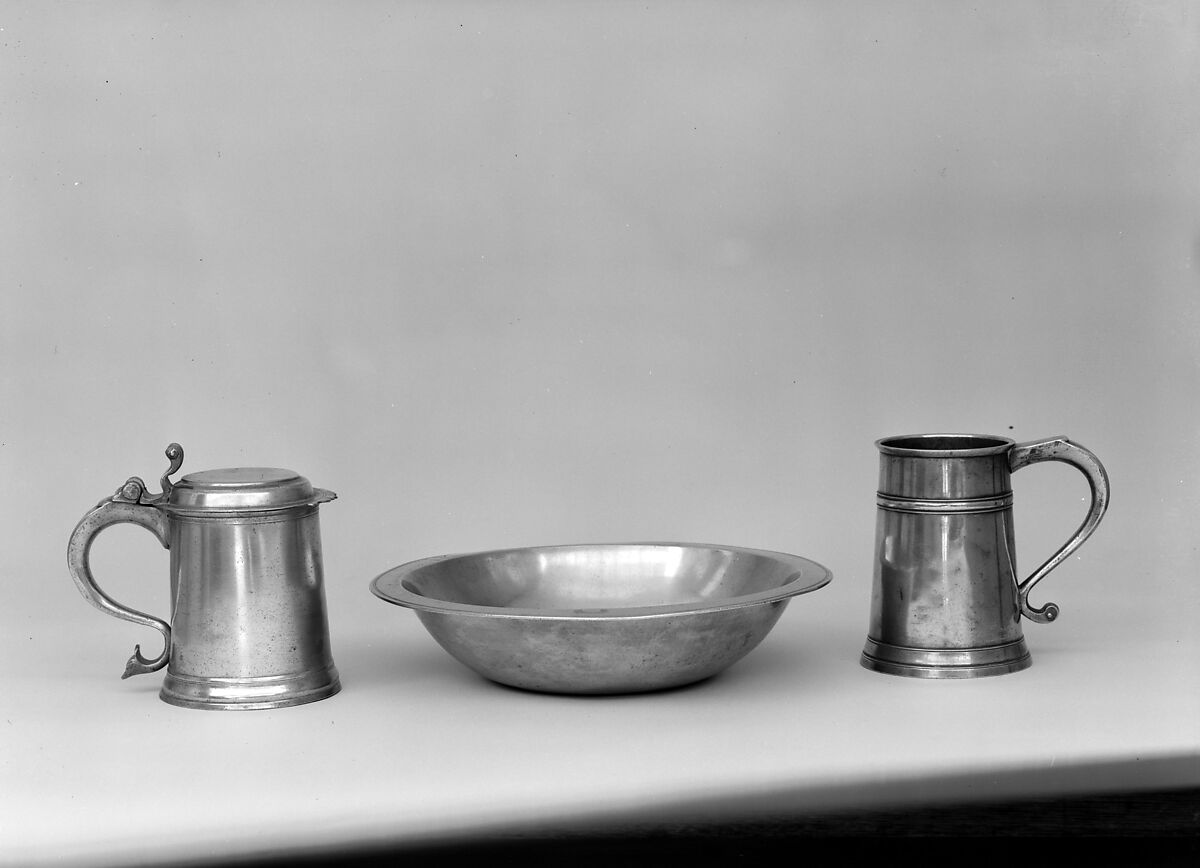 Basin, Attributed to Joseph Leddel Sr. (ca. 1690–1754), Pewter, American