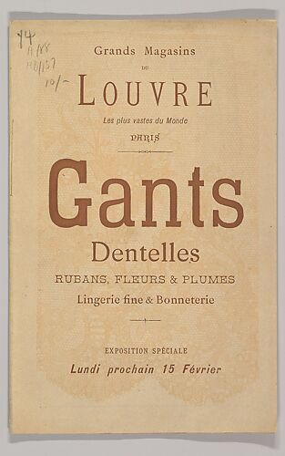 Gants, dentelles, rubans, fleurs & plumes...Exposition spéciale,  Lundi 15 Février