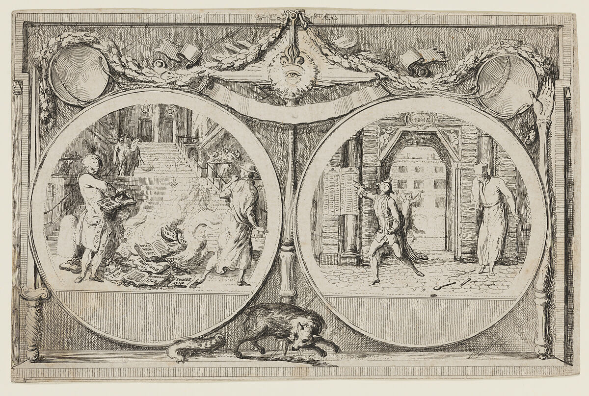 The Expulsion of the Jesuits, Gabriel de Saint-Aubin (French, Paris 1724–1780 Paris), Etching, first state