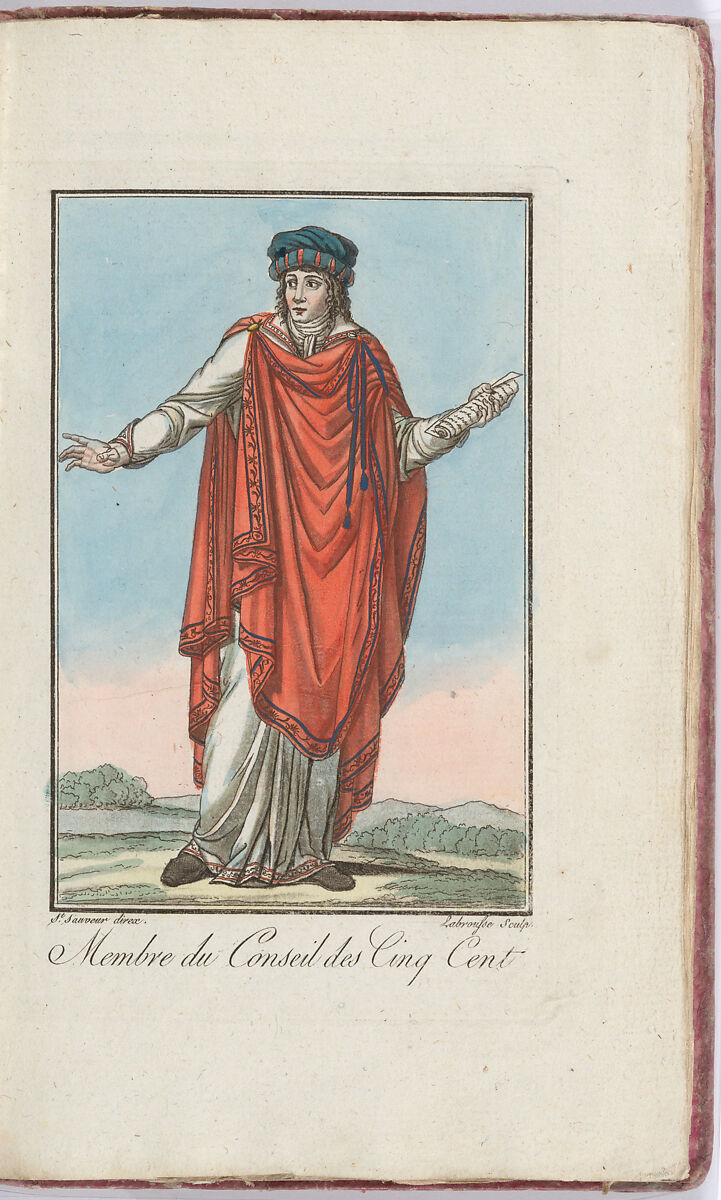 Costumes des Représentans du peuple francais, Jacques Grasset de Saint-Sauveur (French, Montréal 1757–1810 Paris), plates:  hand colored engraving 