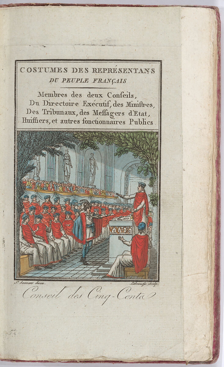 Costumes des Représentans du peuple francais, Jacques Grasset de Saint-Sauveur (French, Montréal 1757–1810 Paris), plates:  hand colored engraving