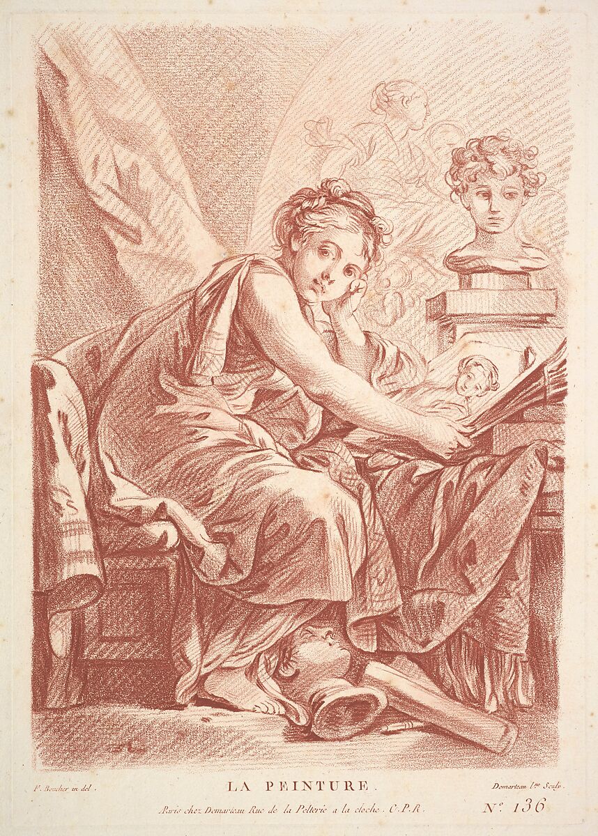 Painting, Gilles Demarteau (French, Liège 1722–1776 Paris), Chalk manner etching and engraving printed in brown ink 