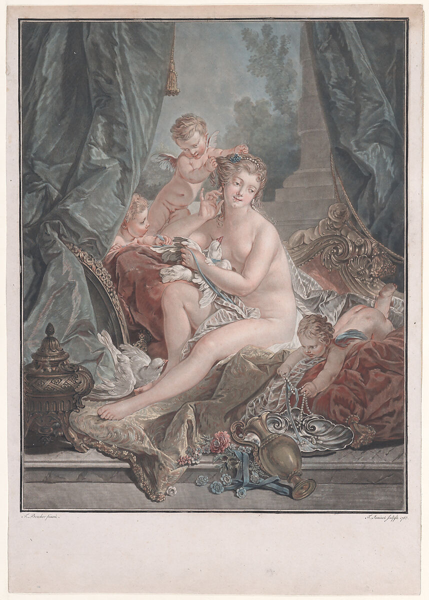 The Toilet of Venus, Jean François Janinet (French, Paris 1752–1814 Paris), Color aquatint