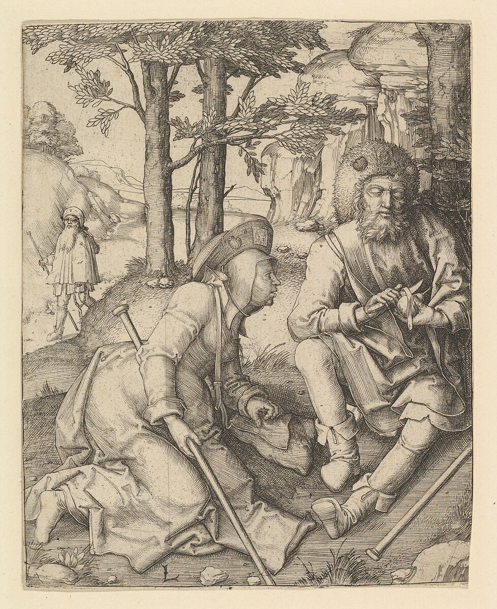 The Pilgrims, Lucas van Leyden (Netherlandish, Leiden ca. 1494–1533 Leiden), Engraving 