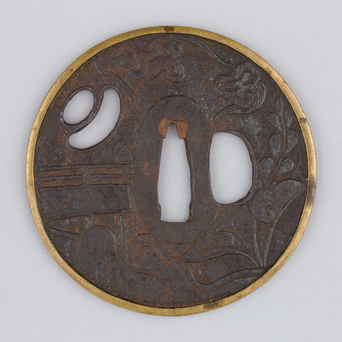 Sword Guard (Tsuba), Iron, copper alloy (sentoku), copper, Japanese