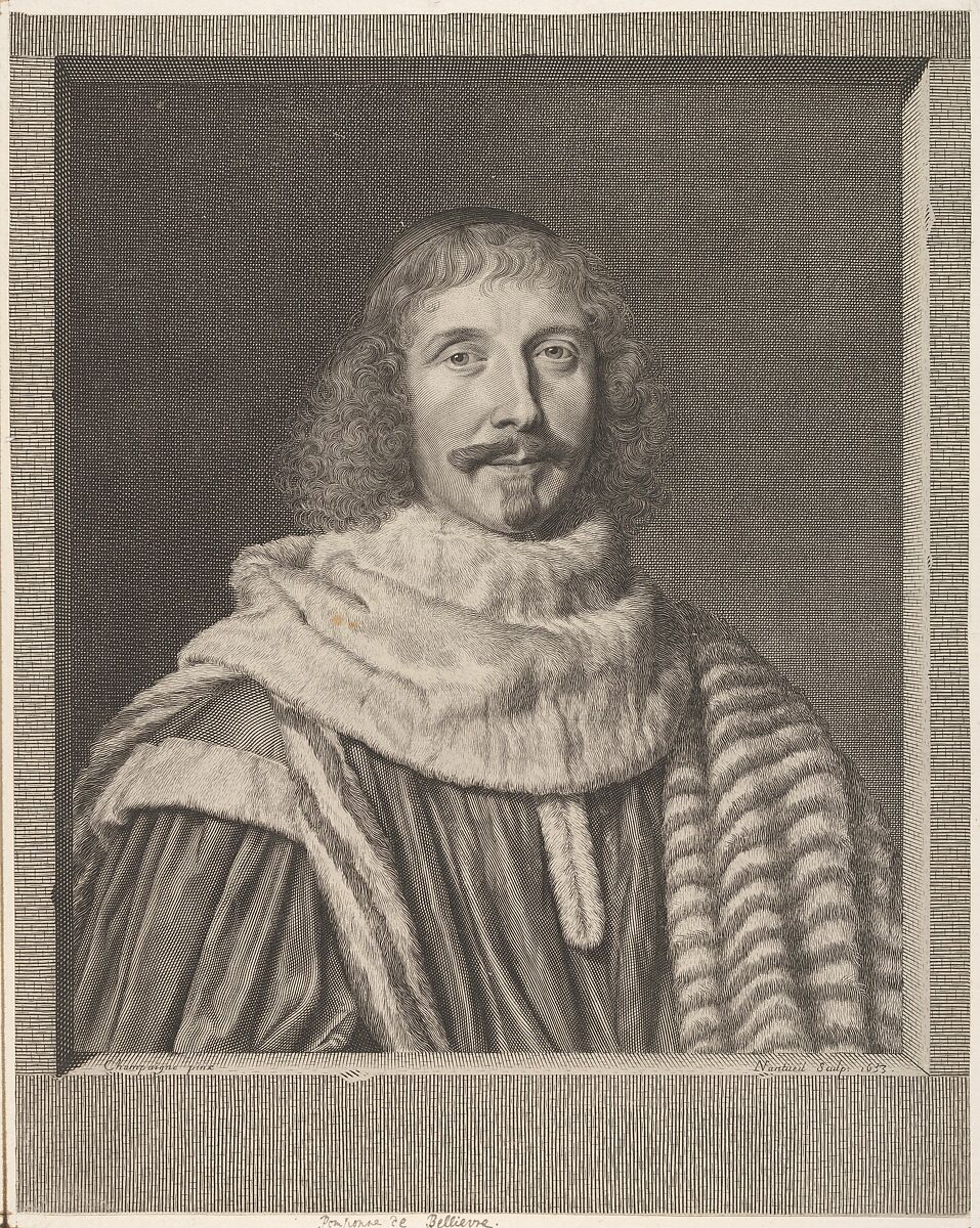 Pompone II de Bellièvre, Robert Nanteuil (French, Reims 1623–1678 Paris), Engraving; first state of two (Petitjean & Wickert) 