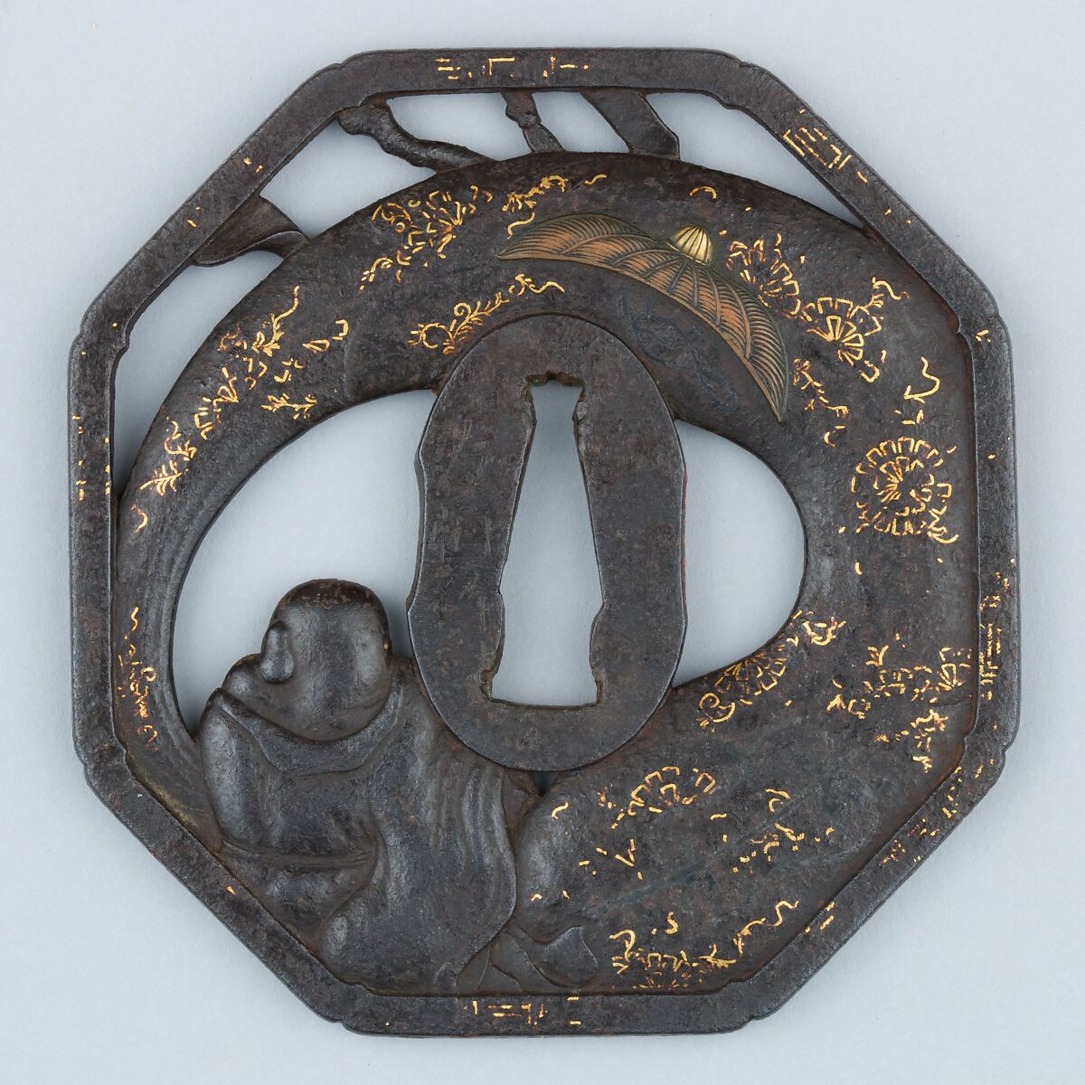 Sword Guard (Tsuba), Iron, copper, copper alloy (sentoku), Japanese, Higo