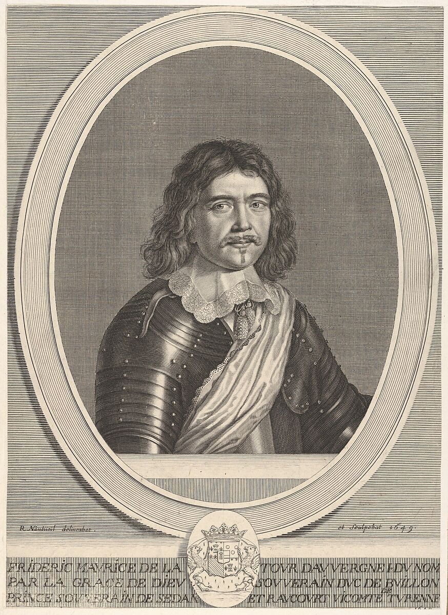 Frédéric-Maurice de la Tour d'Auvergne, duc de Bouillon, Robert Nanteuil (French, Reims 1623–1678 Paris), Engraving; third state of four (Petitjean & Wickert) 