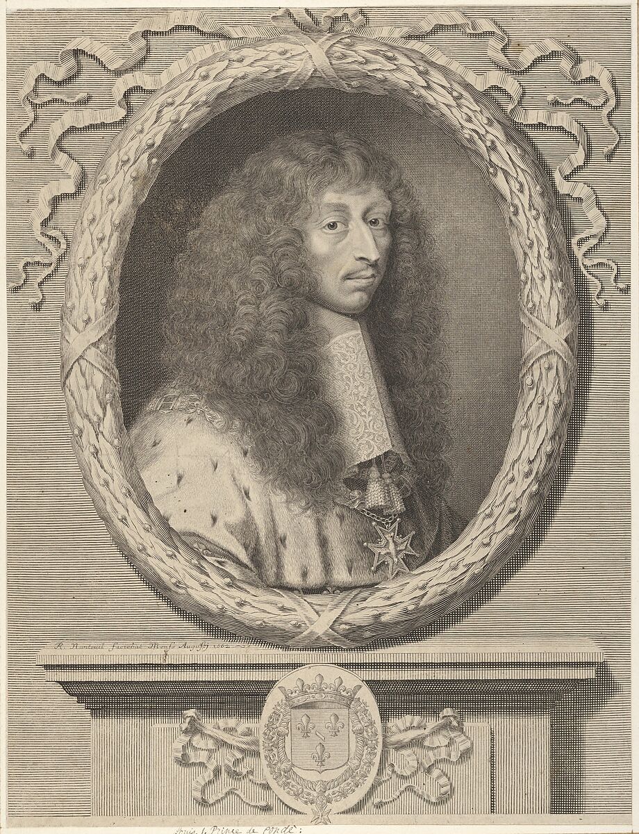 Louis II de Bourbon, Prince de Condé, Robert Nanteuil (French, Reims 1623–1678 Paris), Engraving; second state of three (Petitjean & Wickert) 
