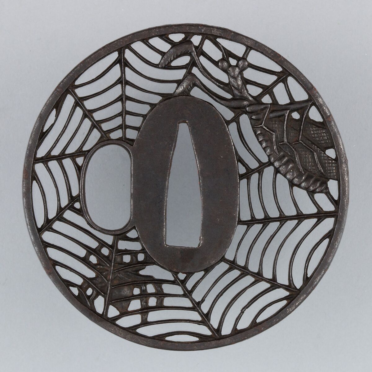 Sword Guard (Tsuba), Iron, copper, Japanese