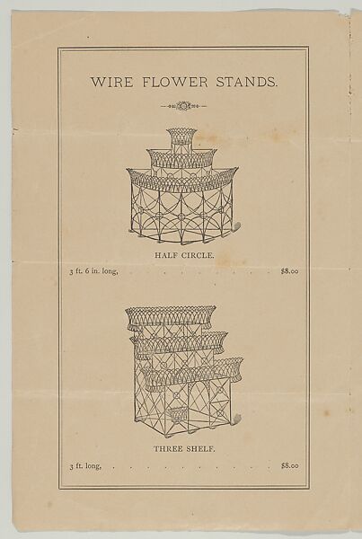 Price List of Wire Flower Stands, Etc., Hartford Wire Works (Hartford, Connecticut), Illustrations: photomechanical process