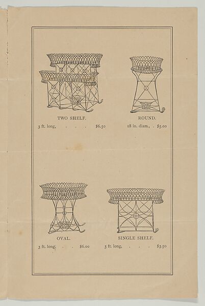 Price List of Wire Flower Stands, Etc., Hartford Wire Works (Hartford, Connecticut), Illustrations: photomechanical process