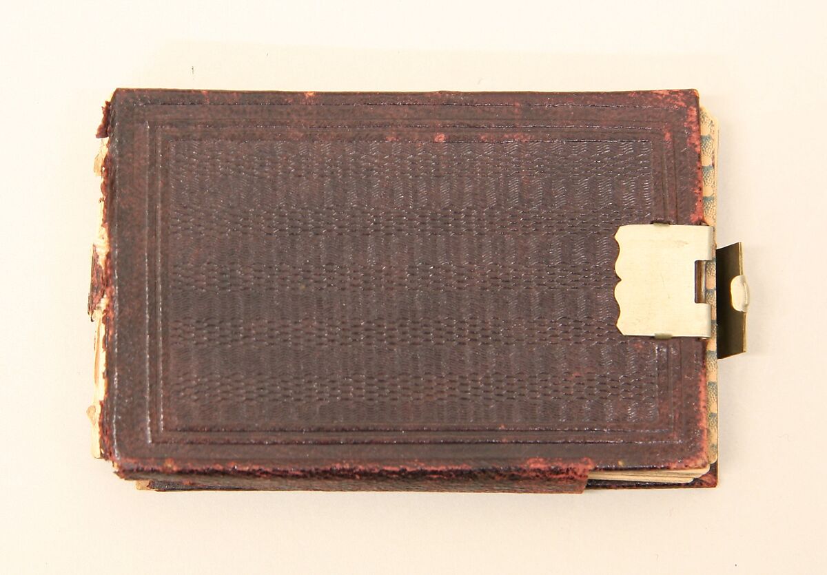 Memorandum Book Showing Colored Sketches Mostly of European Helmets, William Burges (1827–1881), Paper, leather, silver, British