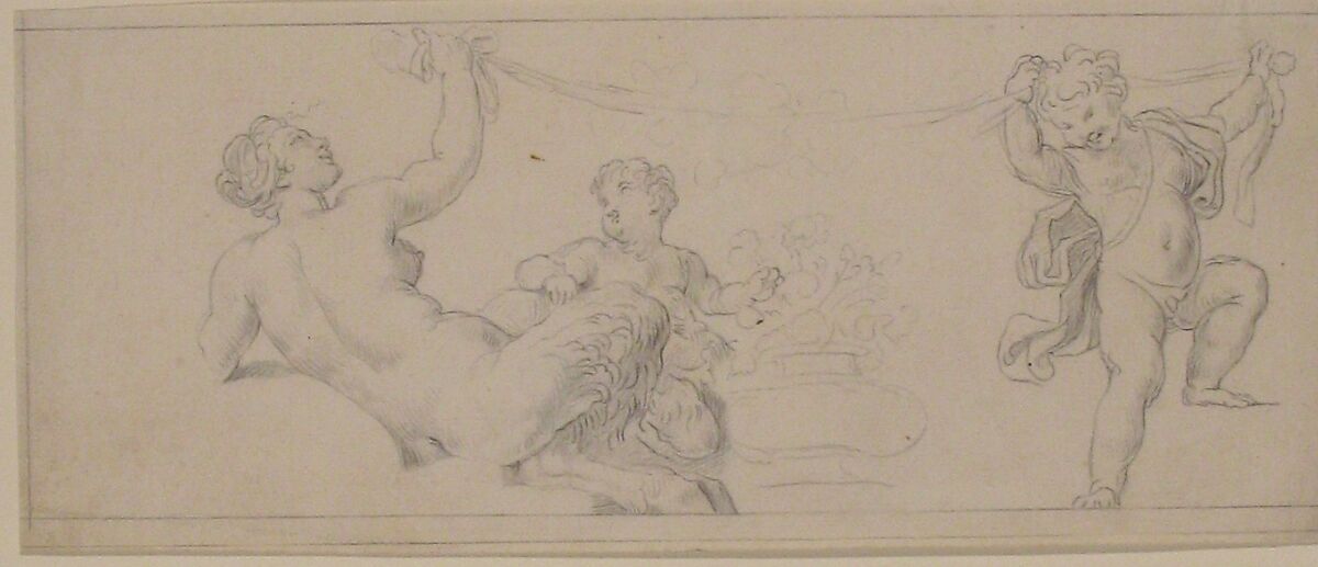 Design for a Frieze, Anonymous, French, 18th century, Black chalk