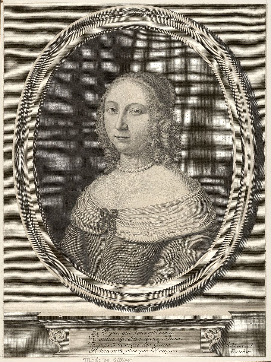 Madame de Gillier (Marie Jolly), Robert Nanteuil (French, Reims 1623–1678 Paris), Engraving; first state of two (Petitjean & Wickert) 