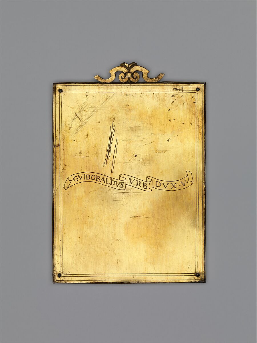 Guidobaldo II della Rovere, Duke of Urbino (1514–1574), With his  Armor by Filippo Negroli, Oil on copper, Italian