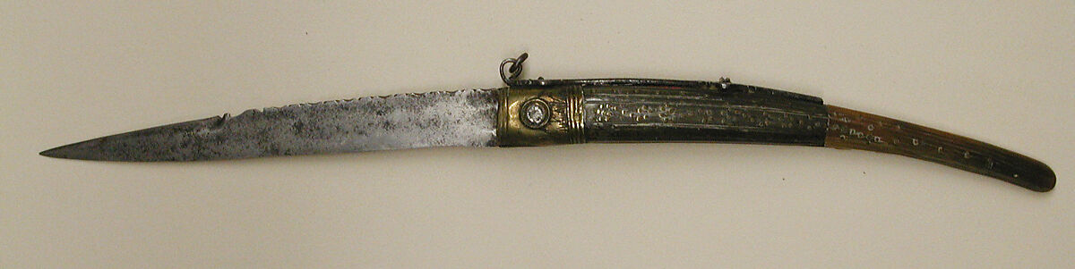 Clasp Knife, Steel, horn, brass, Spanish 