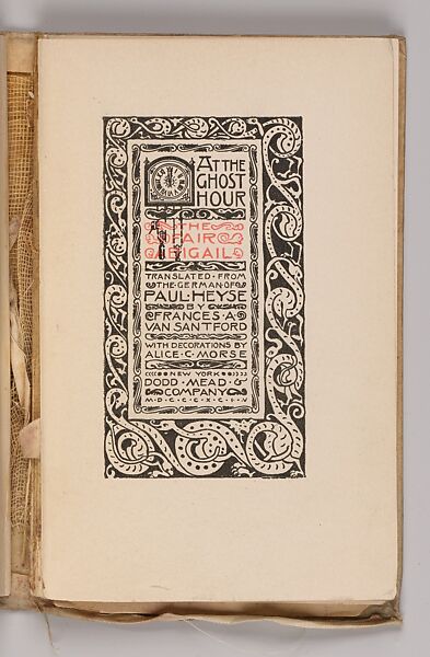 The Fair Abigail, from At the Ghost Hour series, Paul Heyse (German, 1830–1914), Illustrations: lithographs, color on title page