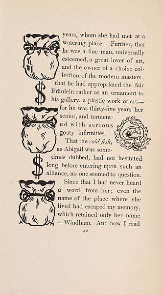 The Fair Abigail, from At the Ghost Hour series, Paul Heyse (German, 1830–1914), Illustrations: lithographs, color on title page