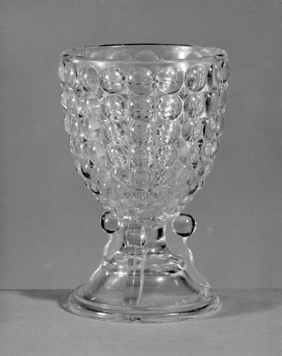 Egg Cup, Adams and Company, Pressed yellow glass, American 