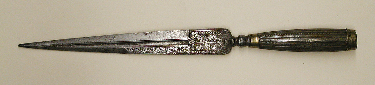 Knife, Steel, gold, whalebone, brass, possibly Sardinian 