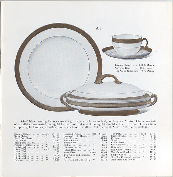 Illustrated price catalogue of fine china, crystal, artwares  and home furnishings, Higgins &amp; Seiter (New York, NY), Illustrations: photomechanical process