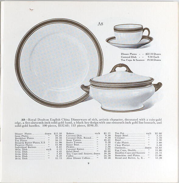 Illustrated price catalogue of fine china, crystal, artwares  and home furnishings, Higgins &amp; Seiter (New York, NY), Illustrations: photomechanical process