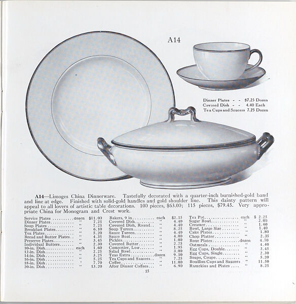 Illustrated price catalogue of fine china, crystal, artwares  and home furnishings, Higgins &amp; Seiter (New York, NY), Illustrations: photomechanical process