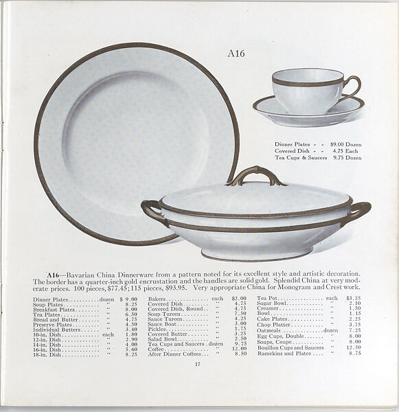 Illustrated price catalogue of fine china, crystal, artwares  and home furnishings, Higgins &amp; Seiter (New York, NY), Illustrations: photomechanical process