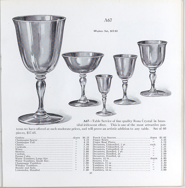 Illustrated price catalogue of fine china, crystal, artwares  and home furnishings, Higgins &amp; Seiter (New York, NY), Illustrations: photomechanical process