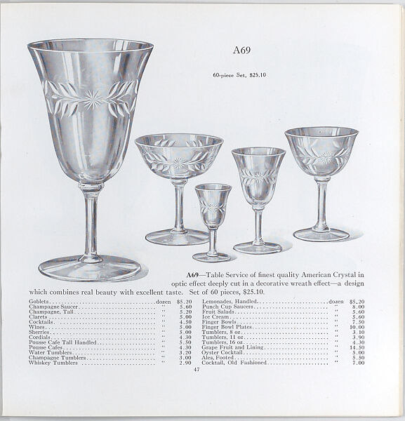 Illustrated price catalogue of fine china, crystal, artwares  and home furnishings, Higgins &amp; Seiter (New York, NY), Illustrations: photomechanical process